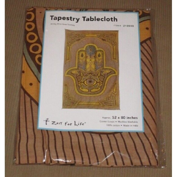 New Brown Large Hamsa Hand Wall Hanging Art Decor Tapestry 52X80 NIP Spiritual - Picture 2 of 2